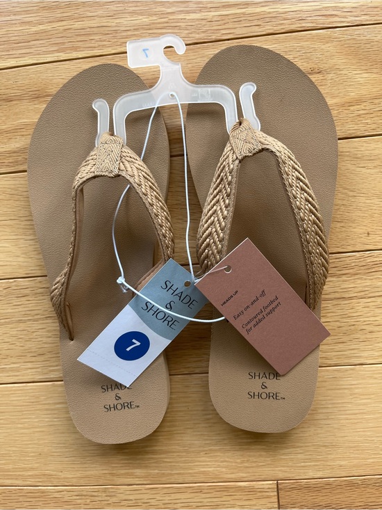 Shade & Shore Shoes - Shade & Shore Tan Braided Thong Sandals
